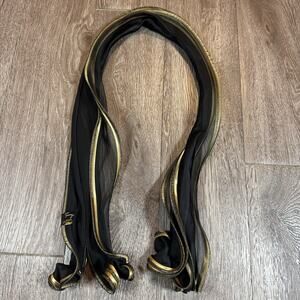 Tammy Child Scarf Silk and Organza Cornflower Black & Gold